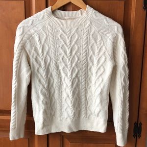 Girls cream cable knit sweater (size 12/14)